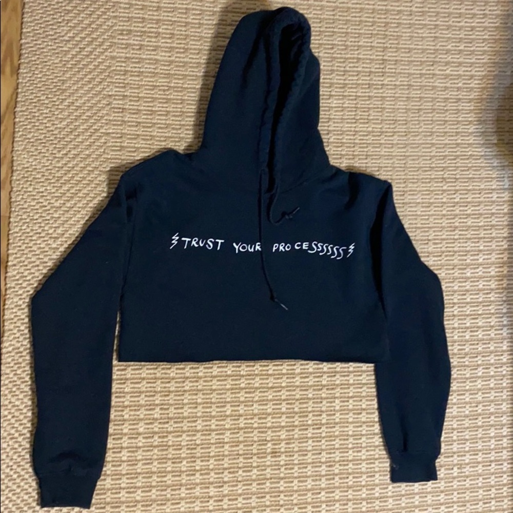 Urban Outfitters Black Cropped Hoodie
